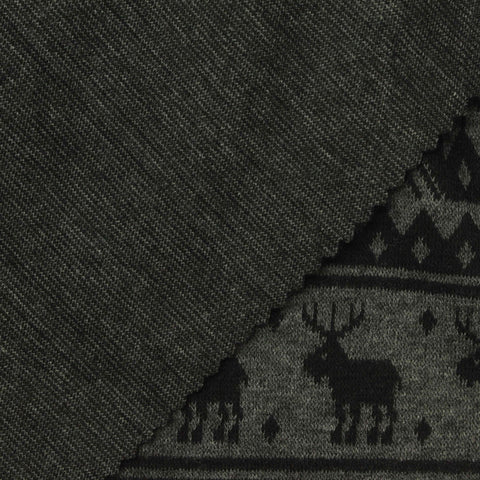 Dark Grey Geometric-Star Jacquard, Poly-Viscose