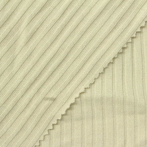 Polyester Viscose Stretch Rib Knit Fabric, 320 gsm, 180 cm — Yellow