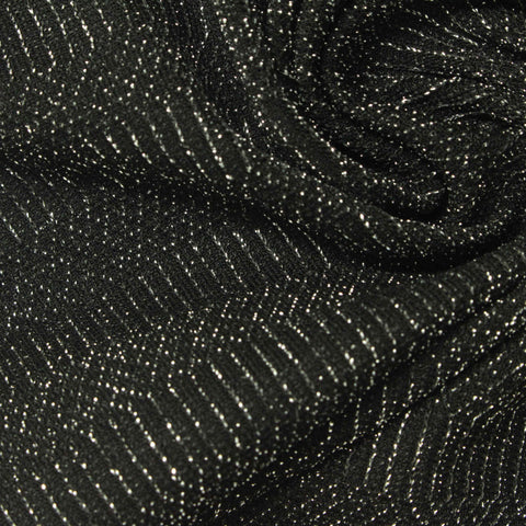 Black Vertical-Line Jersey Knit, Viscose