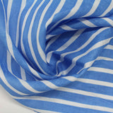 Blue Vertical-Stripe Poplin, Cotton — photo 2