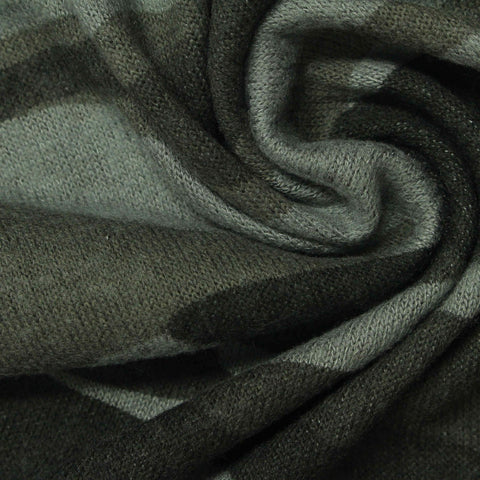Dark Green Camo Jersey Knit, Polyester