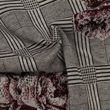 Burgundy Floral Jacquard, Polyester — photo 2