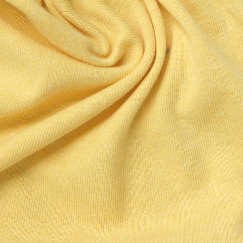 Yellow Marl Rib Knit, Poly-Cotton, 218 gsm