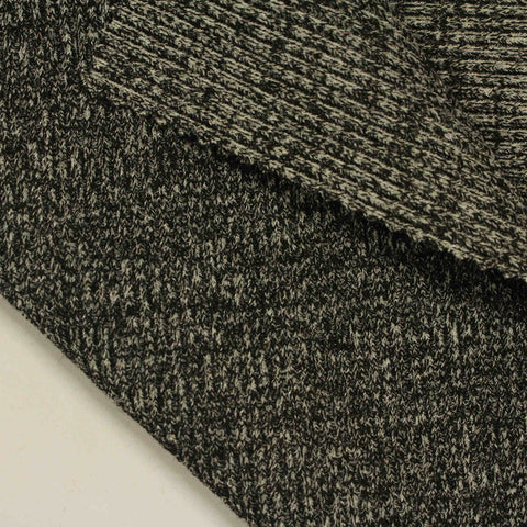 Light Grey Horizontal-Stripe Rib Knit, Polyester, 550 gsm