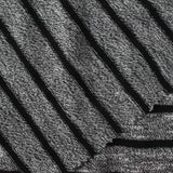 Black Horizontal-Stripe Rib Knit, Poly-Viscose — photo 2