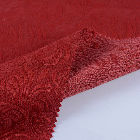 Red Tone-on-Tone Floral Jacquard, Cotton-Poly