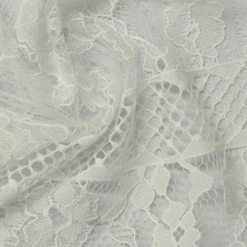 White Floral Lace, Nylon, 68 gsm