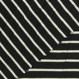 White Horizontal-Stripe Jersey Knit, Viscose — photo 2