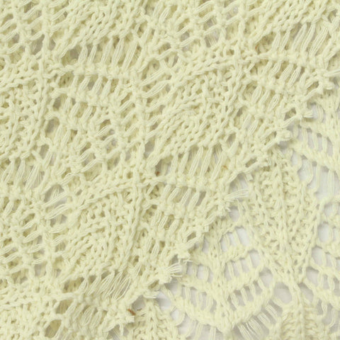 Light Cream Vertical-Eyelet Pointelle Knit, Poly-Cotton