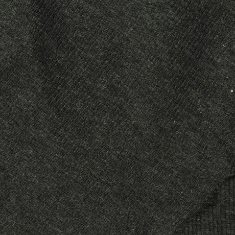 Dark Charcoal Heather Rib Knit, Poly-Cotton