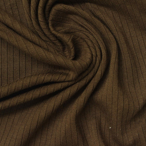 Viscose Stretch Rib Knit Fabric, 270 gsm, 120 cm — Khaki, ref EF-255265
