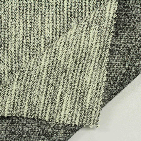 Black Marl Interlock Knit, Viscose-Poly, 286 gsm