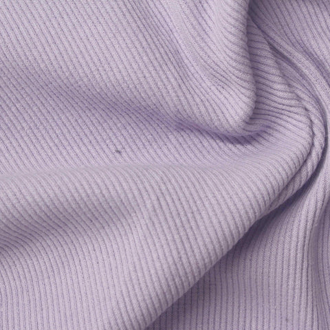 Light Purple Ribbed Rib Knit, Poly-Cotton