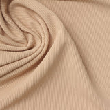 Polyester Stretch Rib Knit Fabric, 210 gsm, 165 cm — Beige — photo 2