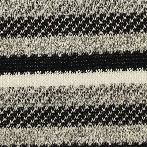 Black Horizontal-Stripe Jacquard, Poly-Viscose, 219 gsm