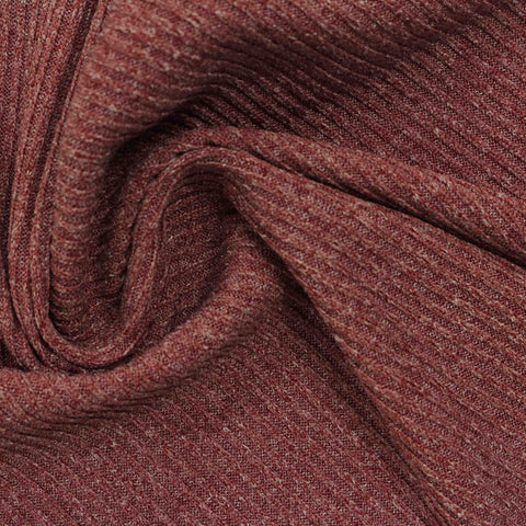 Brown Marl Rib Knit, Polyester, 220 gsm, 160 cm