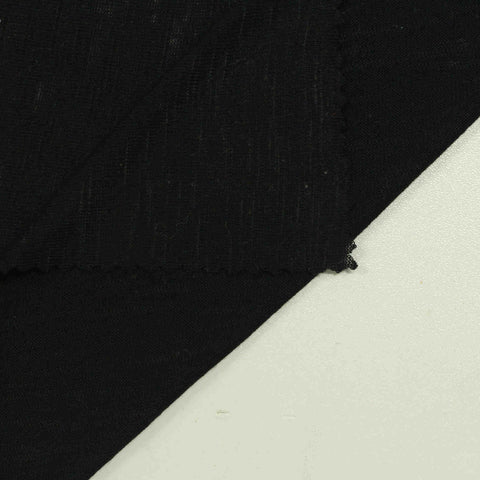 Slub 100% Viscose Jersey Knit Fabric, 140 gsm, 165 cm — Black