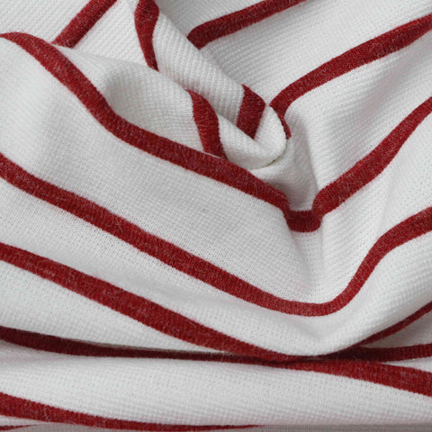 Red Diagonal-Stripe Chunky Knit, Polyester, 291 gsm