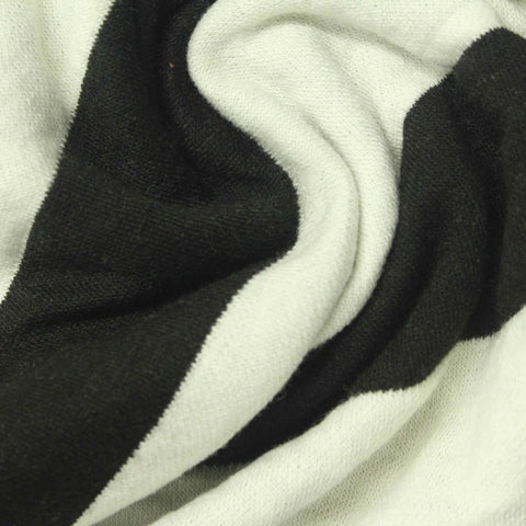 Black Horizontal-Stripe Jacquard, Cotton, 359 gsm