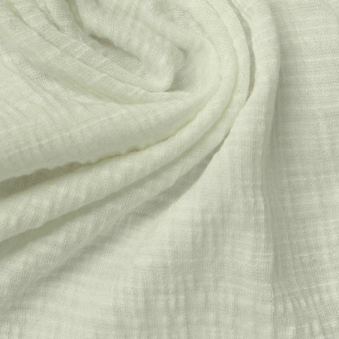 Polyester Viscose Stretch Crepe Fabric, 200 gsm — White