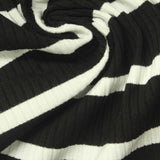 Black Diagonal-Stripe Rib Knit, Viscose — photo 2