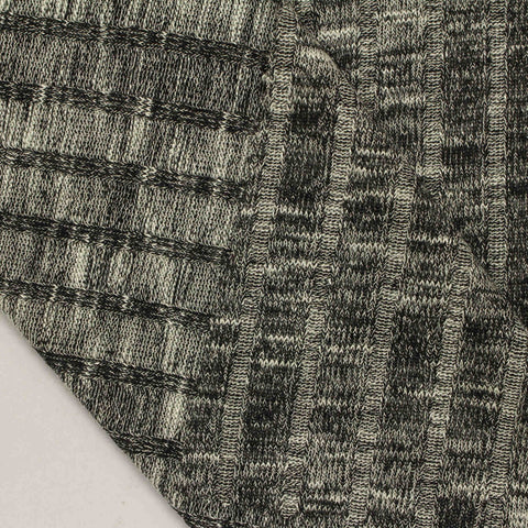 Grey Marl Rib Knit, Viscose-Poly, 215 gsm