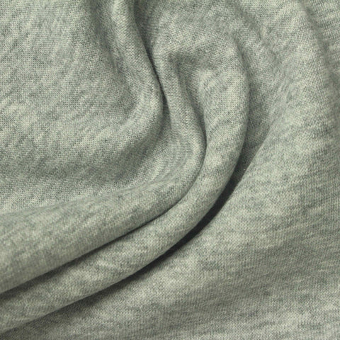 Grey Heathered-Marl French Terry, Cotton-Poly, 236 gsm