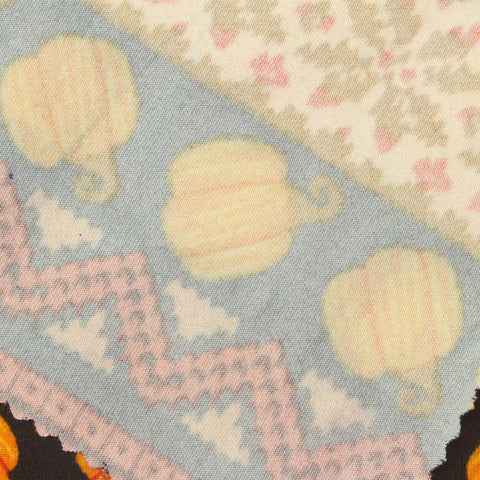 Orange Geometric Milk Silk Knit, Polyester