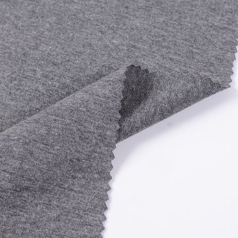 Grey Marl Jersey Knit, Poly-Cotton, 131 gsm
