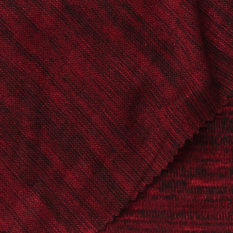 Red Marl Chunky Knit, Viscose-Poly, 185 gsm