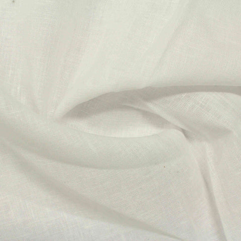 Linen Cotton Woven Fabric, 137 gsm, 135 cm — White