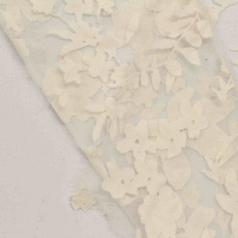 Cream Tone-on-Tone Floral Knit, Viscose