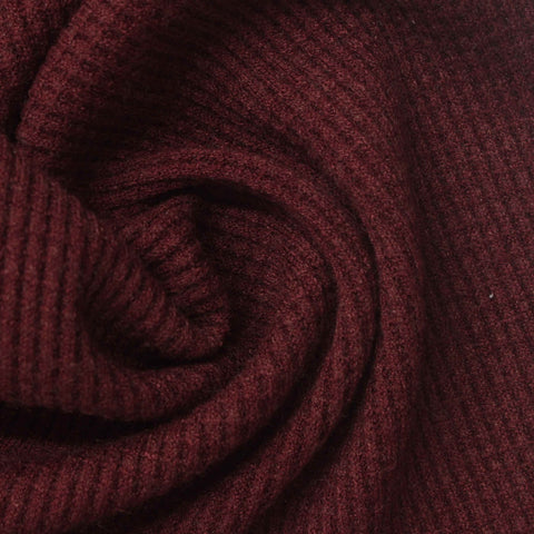 Viscose Polyester Blend Waffle Knit Fabric, 320 gsm, 150 cm — Red