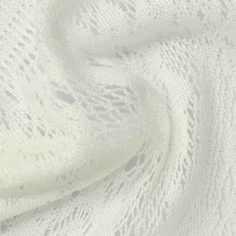 White Textured Warp Knit, Polyester