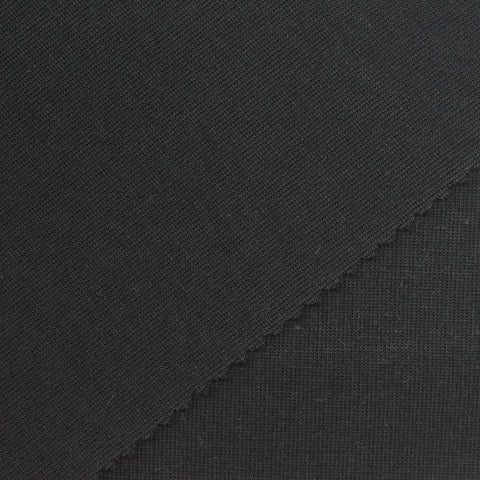 Cotton Polyester Scuba Knit Fabric, 300 gsm, 185 cm — Black