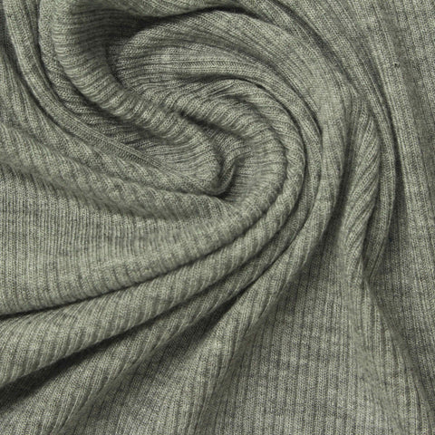 Grey Marl Rib Knit, Viscose