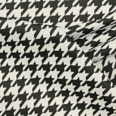 Black Houndstooth Jacquard, Polyester, 280 gsm