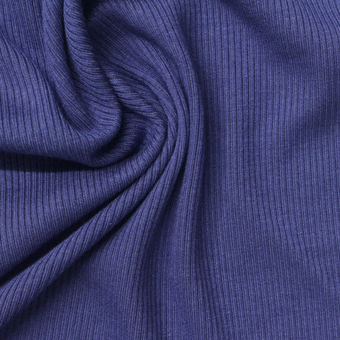 Viscose Stretch Rib Knit Fabric, 280 gsm, 160 cm — Blue