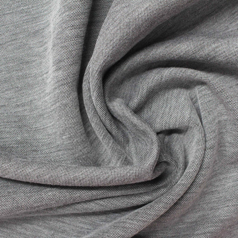 Grey Marl Piqué Knit, Cotton-Poly, 168 gsm