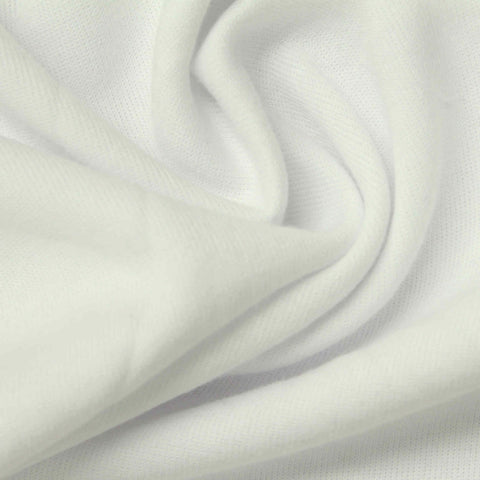 Polyester Cotton Scuba Knit Fabric, 230 gsm, 170 cm — White