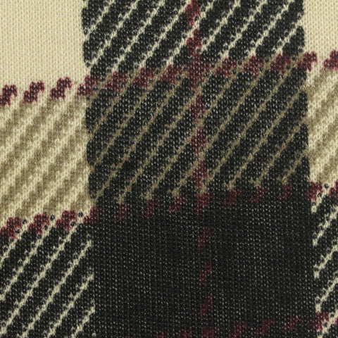 Black Plaid Chunky Knit, Polyester