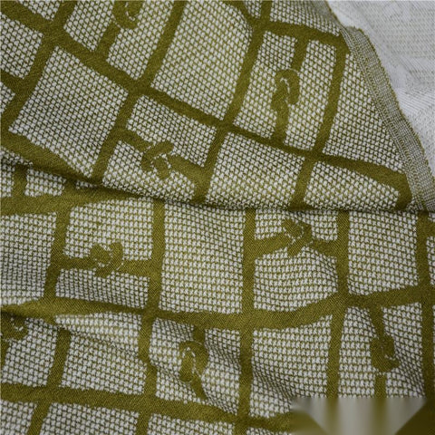 Olive Grid Jacquard, Poly-Viscose