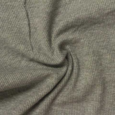 Cotton Polyester Stretch Rib Knit Fabric, 300 gsm — Green, ref EF-236446