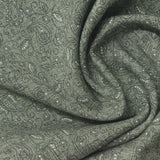 Muted Green Paisley Linen-Look, Poly-Viscose — photo 2