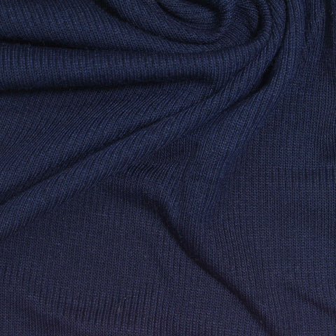 Navy Ribbed Rib Knit, Polyester