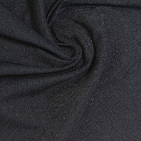 Viscose Nylon Stretch Bengaline Fabric, 230 gsm, 142 cm — Black