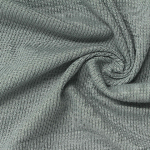 Polyester Stretch Rib Knit Fabric, 243 gsm, 120 cm — Grey