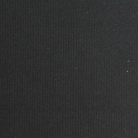 Polyester Stretch Rib Knit Fabric, 465 gsm, 120 cm — Black