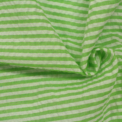 Polyester Cotton Seersucker Fabric, 120 gsm, 145 cm — Green