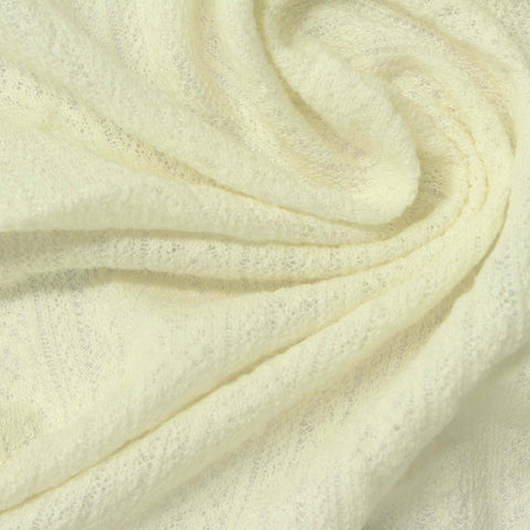 Cream Vertical-Stripe Jacquard, Cotton-Poly